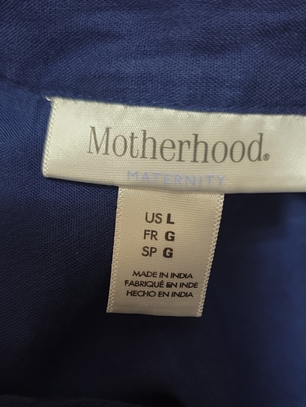 Navy Blue Maternity Split-Neck Drawstring Tunic - Picture 5 of 6